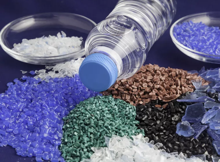Recycled plastic granules