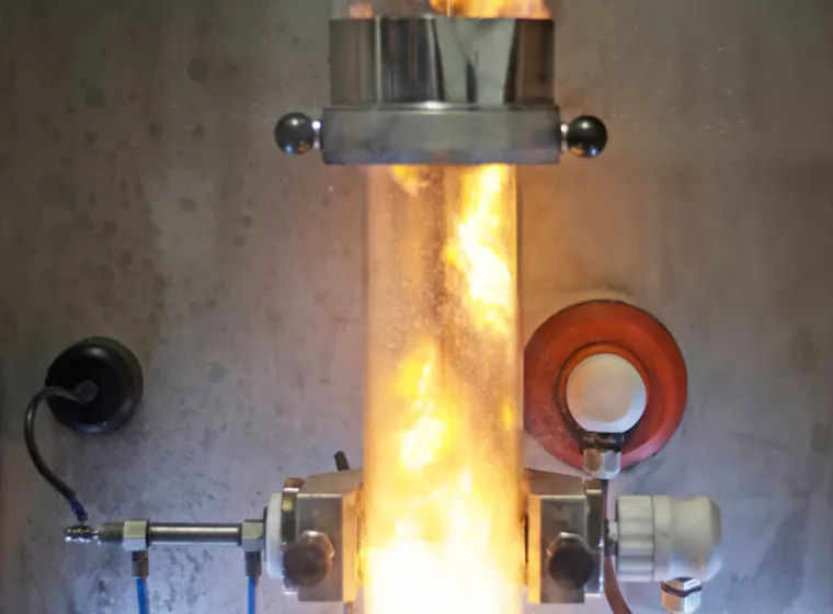 Fire and Flammability Evaluations_Natick Lab-flames in tube