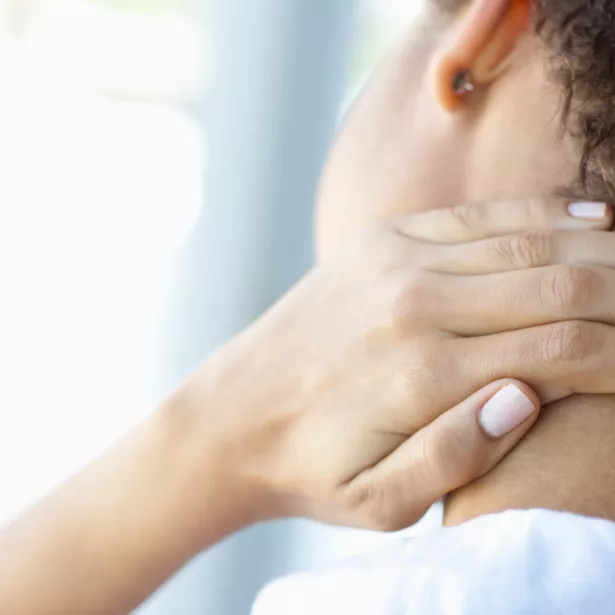 Neck Pain Women Holding