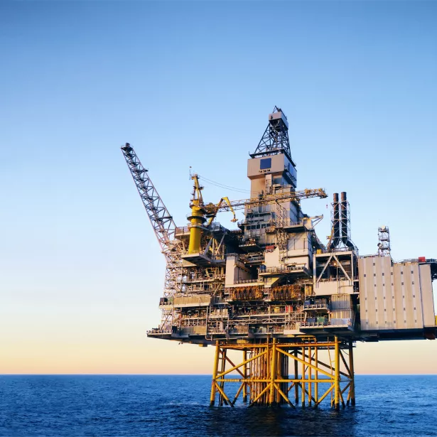 Oil platform in the ocean