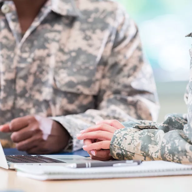 army/soldiers with laptop