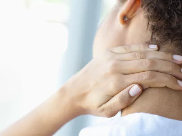 Neck Pain Women Holding