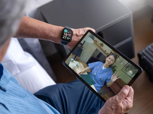 Telemedicine at home using digital tablet and a smartwatch