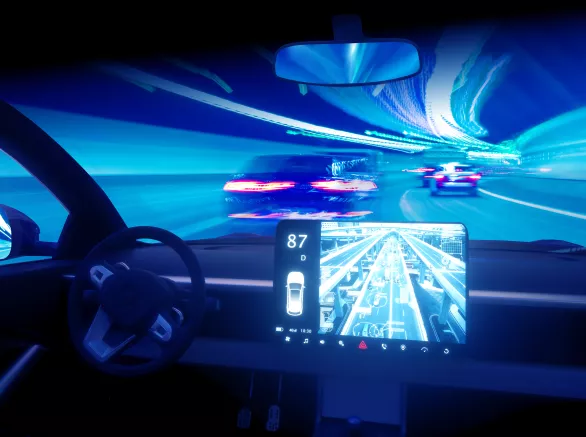 Automatic car speeding at night