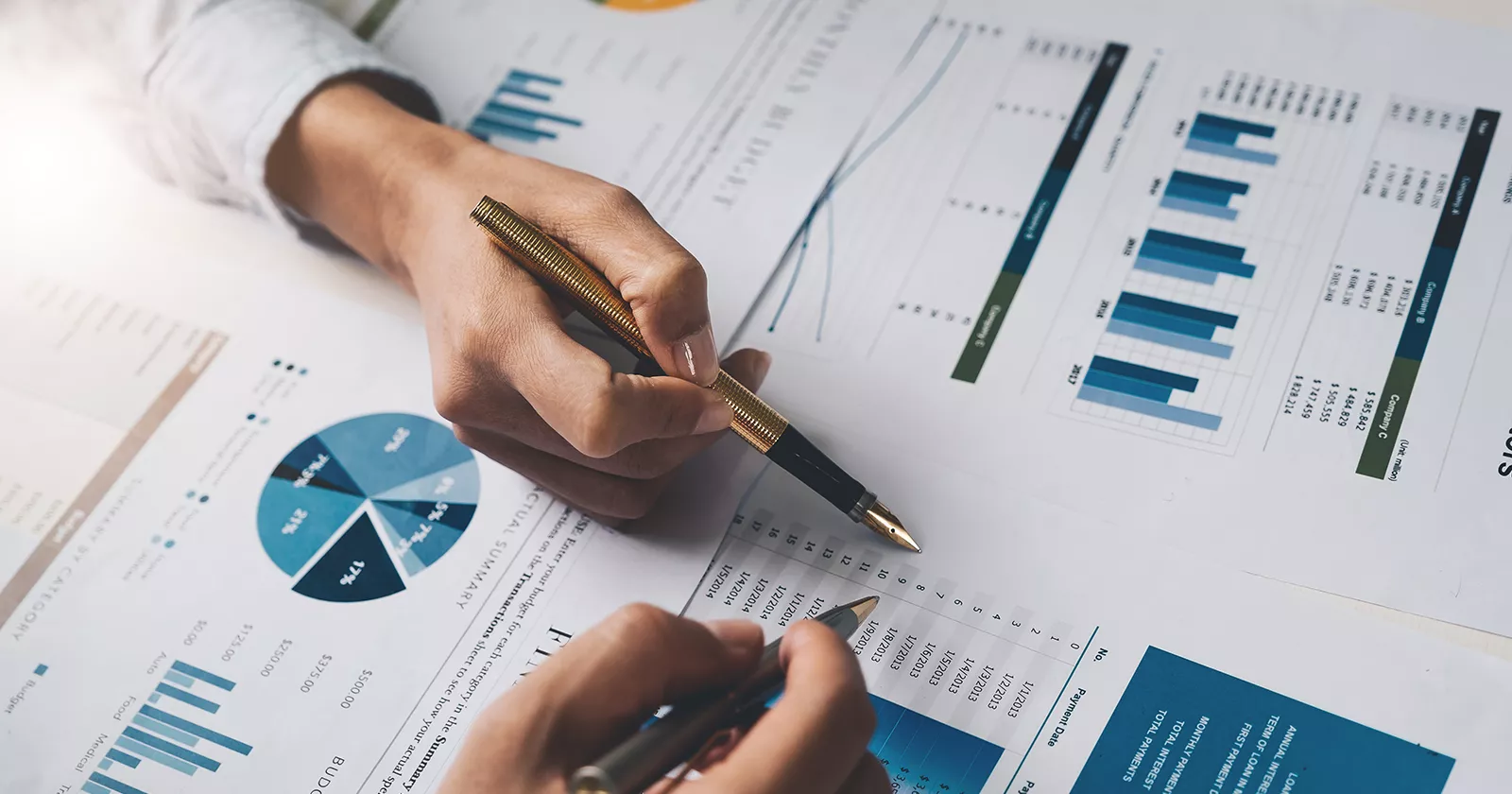 Printed copies of charts and graphs. Exponent helps evaluate treatment and exposure effects on health outcomes with complex analysis.