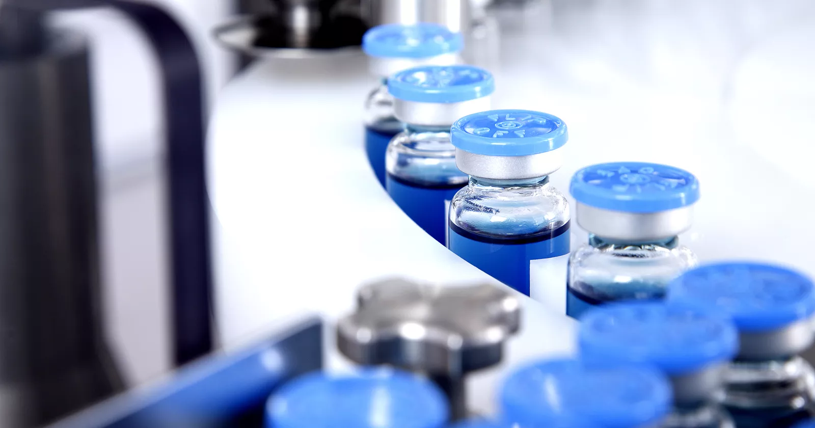 Pharamceutial serum in an automated assembly. Exponent provides support for pharmaceuticals, hydrogels and  medical plastics. 