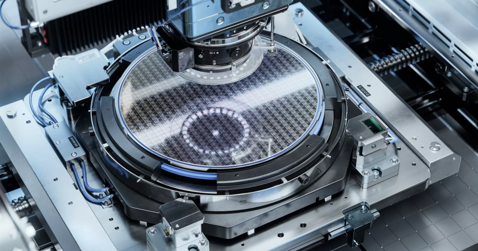 Silicon Wafer inside Photolithography Machine