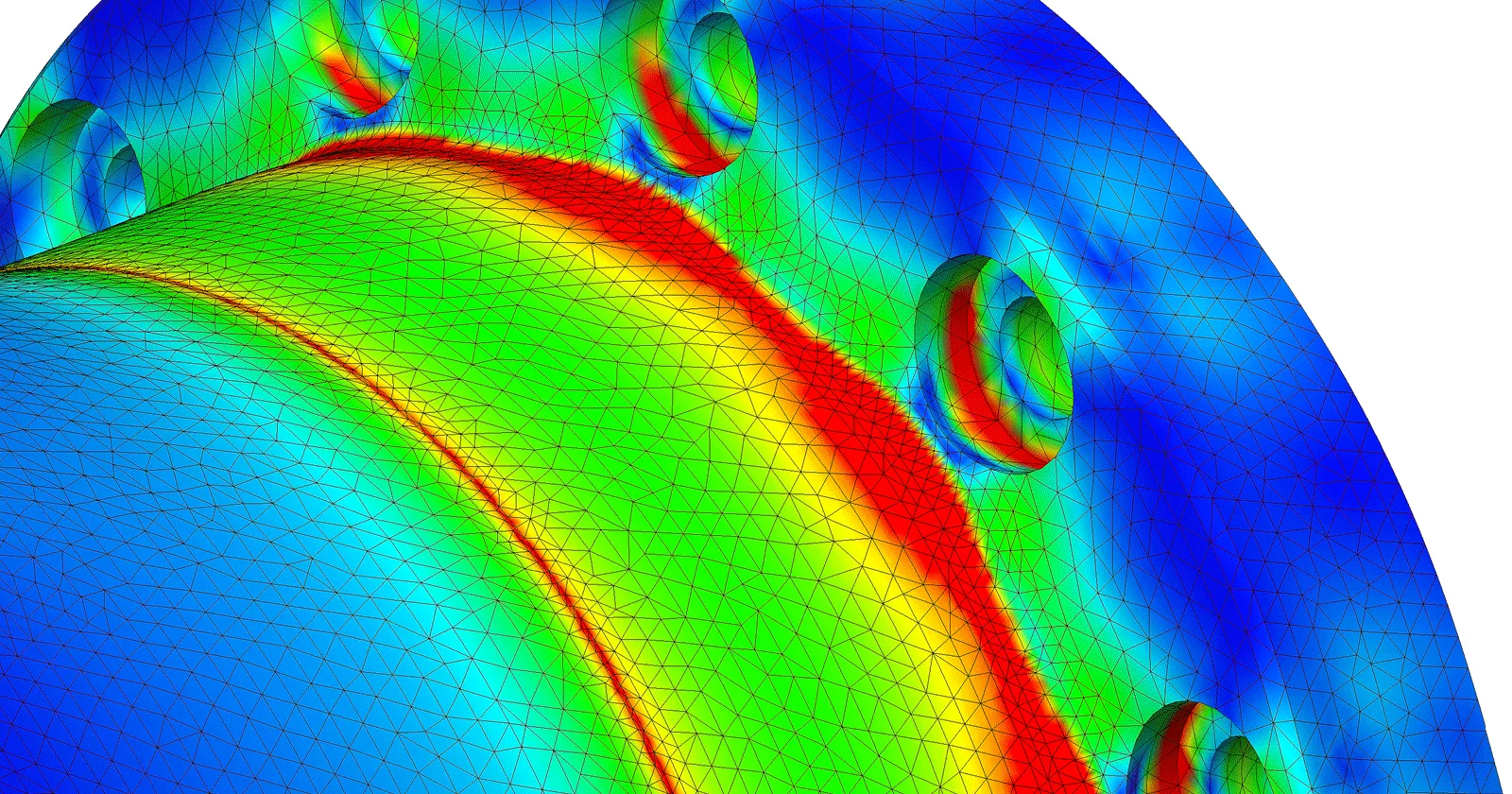 Heat map of mechanized component. Exponent engineers perform failure analysis of mechanical systems.