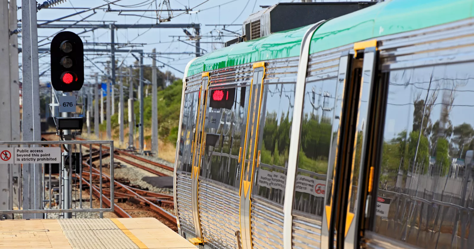 Train Signal Transportation System Walkway 