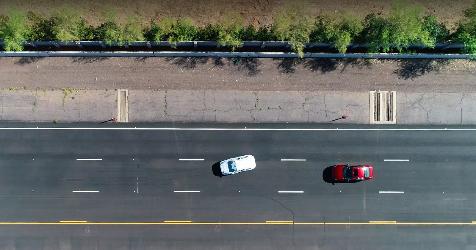 Car collision testing on course