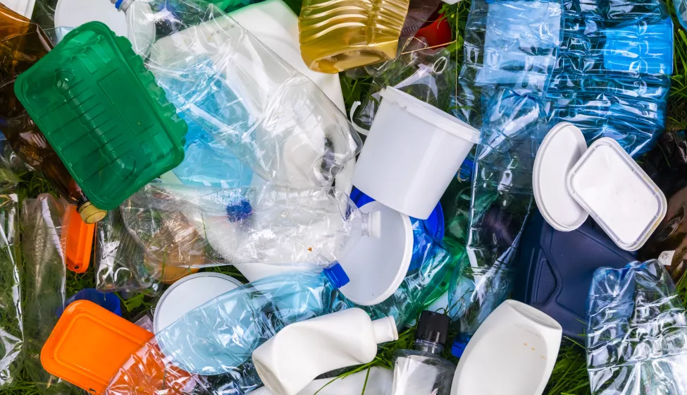 A pile of assorted plastic containers