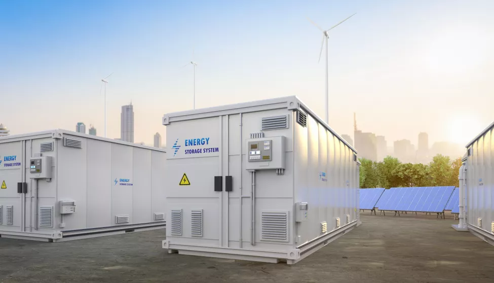 Energy storage systems units with solar and turbine farm 