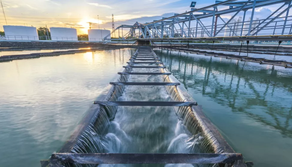 Water Treatment Plant at sunset