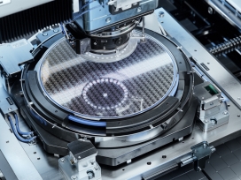 Silicon Wafer inside Photolithography Machine