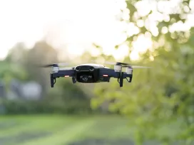 Flying remote controlled drone with camera