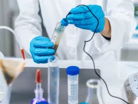 Scientist checking soil pH