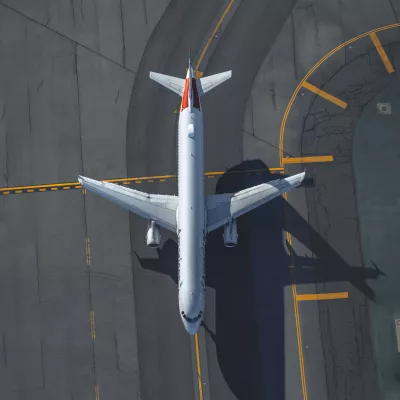 Aerial view of am American Airlines plane